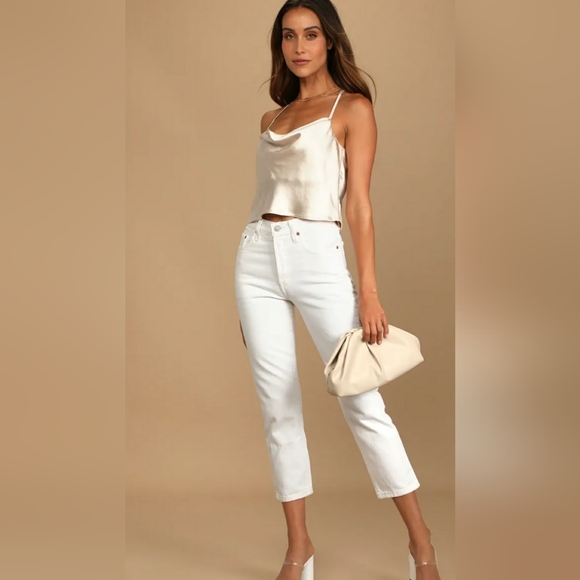 Lulus Tops - Lulus Hold on to love beige satin cami tank top